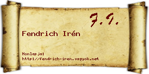 Fendrich Irén névjegykártya